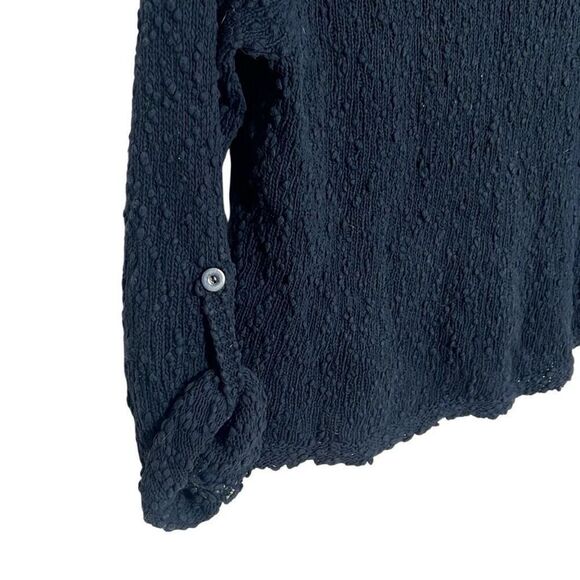 J. Jill Boat Neck Roll Tab Long Sleeve Knit Cotton Pullover Sweater Navy Sz XS - Picture 4 of 8